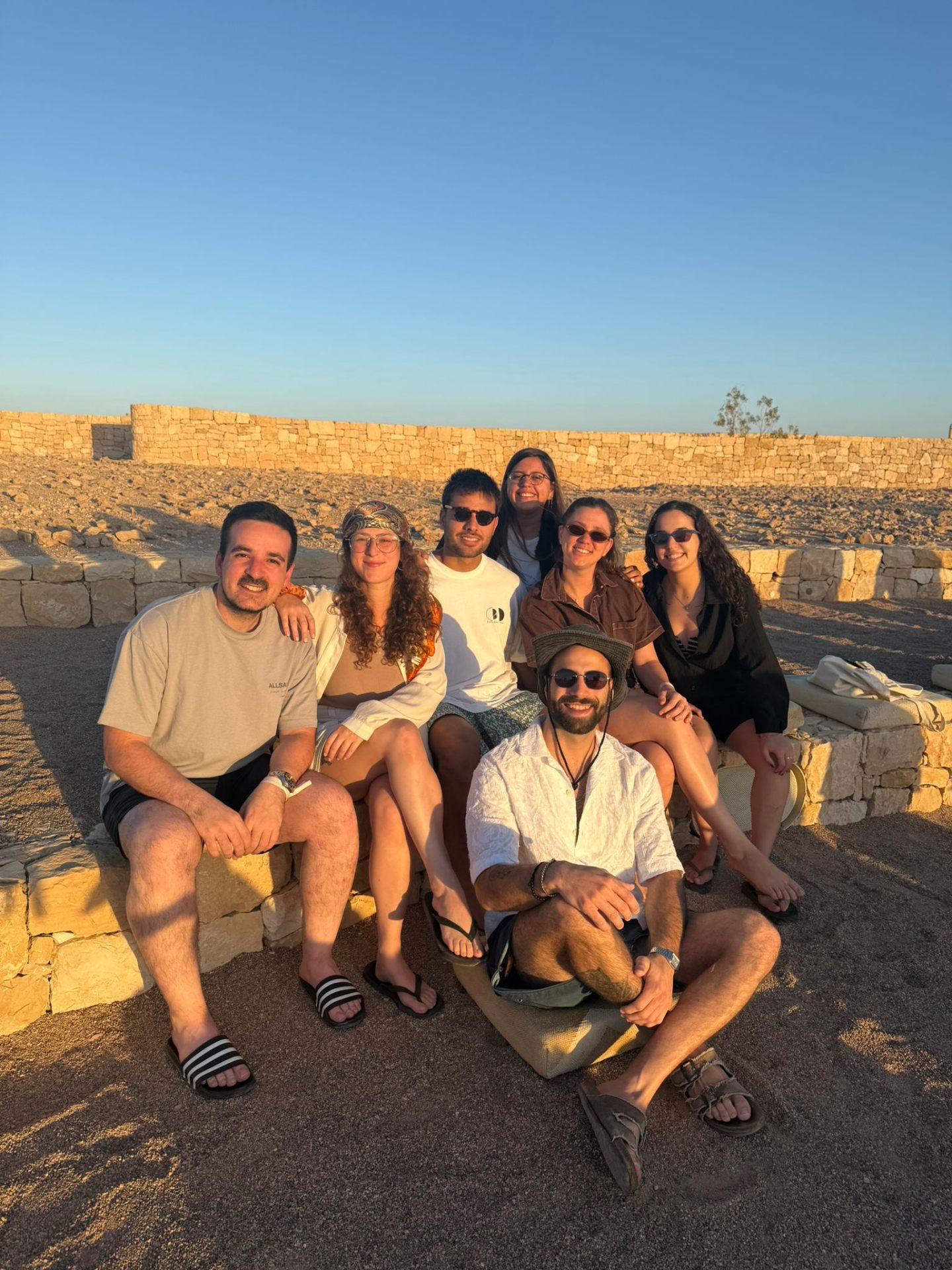 Team enjoying the sunset together